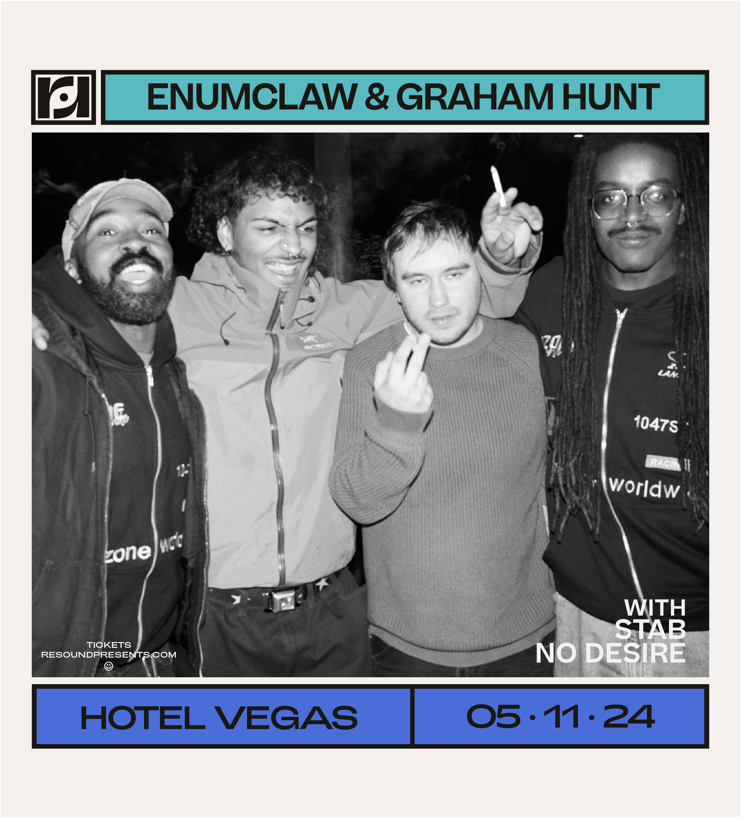 Resound Presents: Enumclaw & Graham Hunt with Stab & No Desire