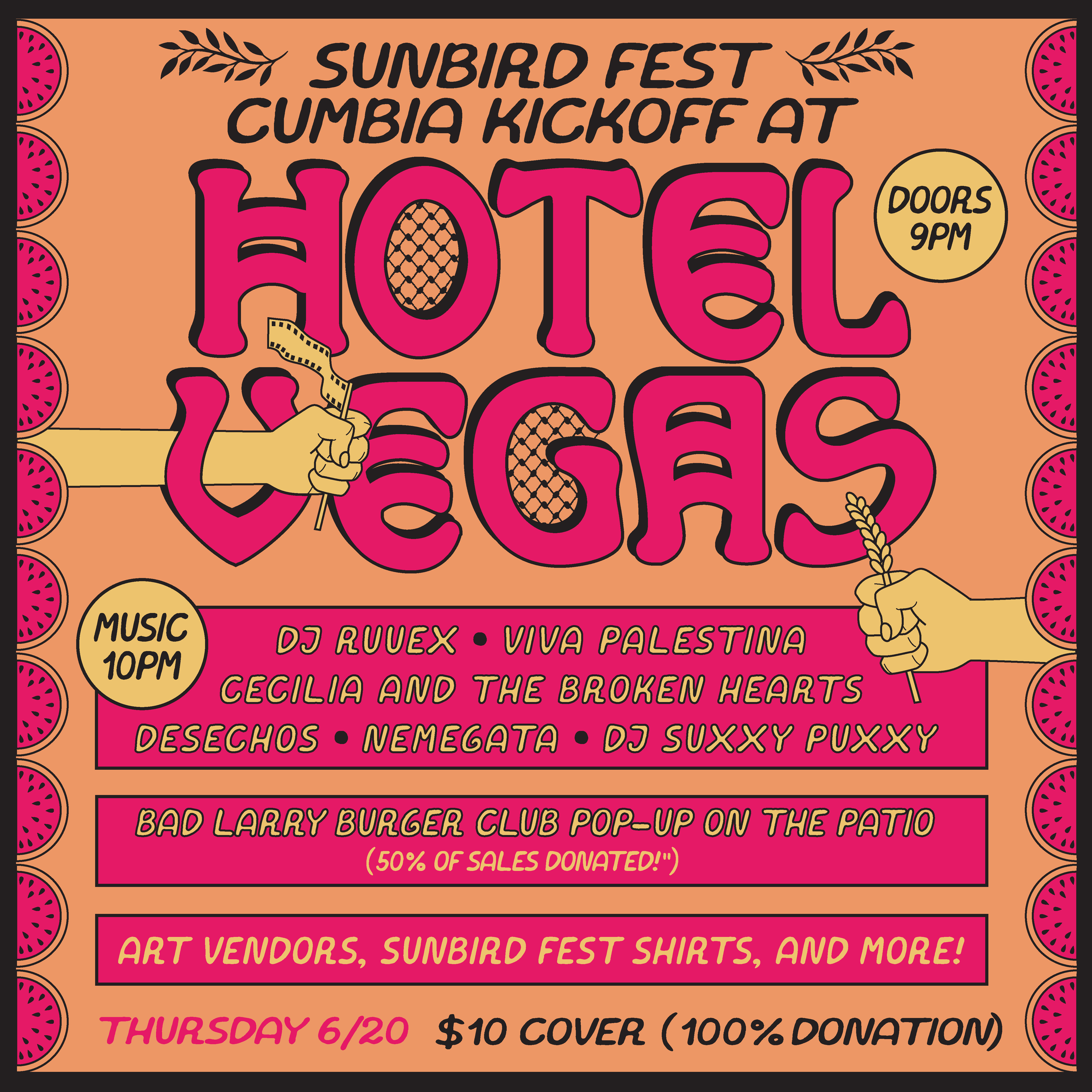 Sunbird Fest Cumbia Kickoff + Bad Larry Burger Club Popup!