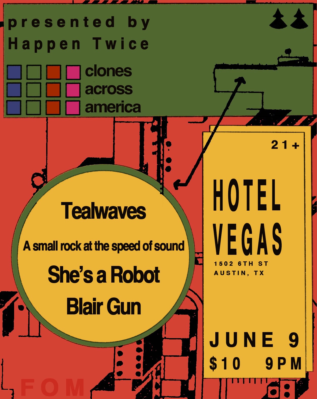Happen Twice Presents: Tealwaves, Blair Gun, She's a Robot, A Small Rock at the Speed of Sound