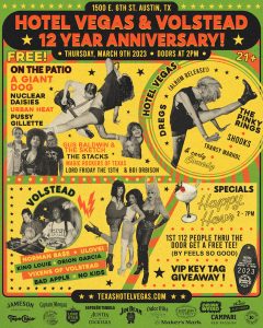 Hotel Vegas & Volstead 12 Year Anniversary ft. A Giant Dog, Nuclear Daisies, Urban Heat, Dregs, The Pinky Rings & More!