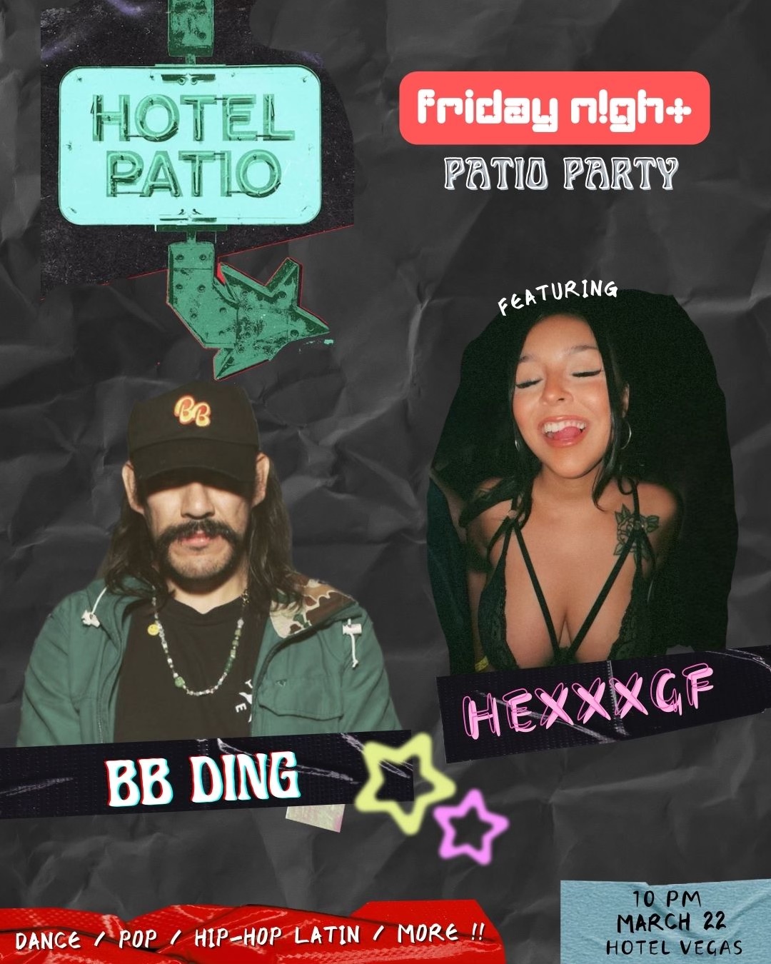 DJ bb ding + HEXXX GF on the Patio! @ Hotel Vegas