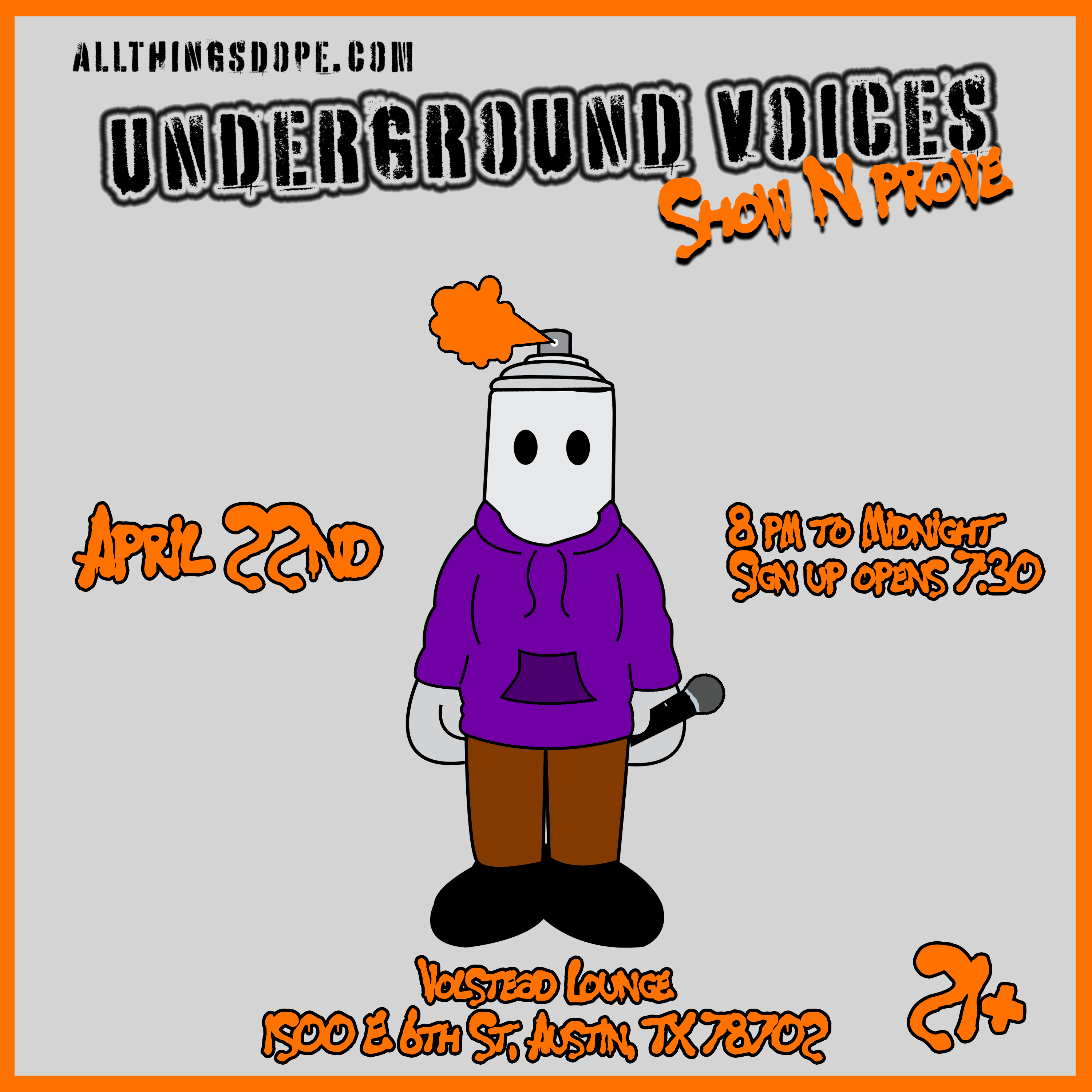 Underground Voices Show and Prove Open Mic @ Volstead Lounge
