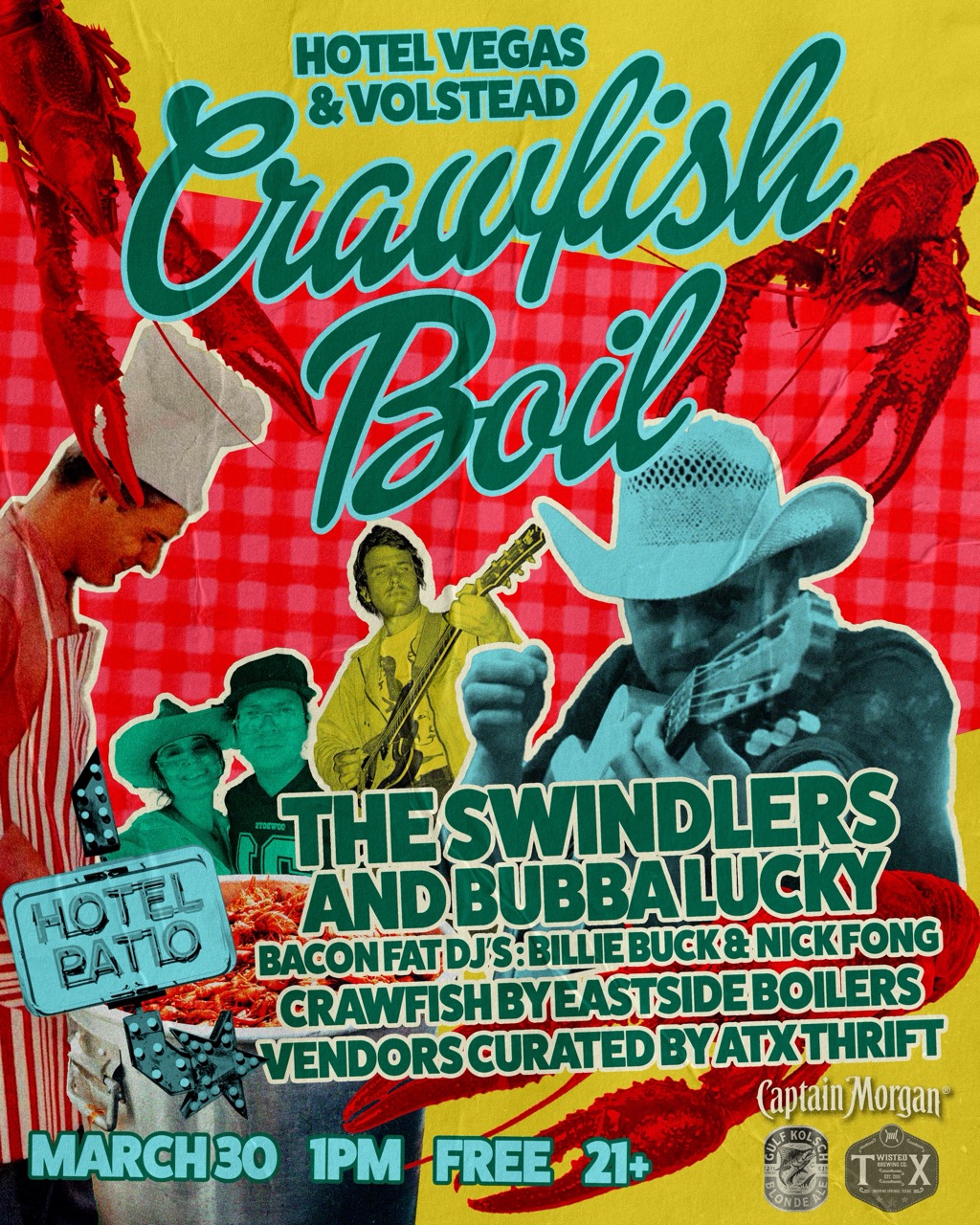 FREE Crawfish Boil ft. The Swindlers & Bubba Lucky @ Hotel Vegas & Volstead Lounge