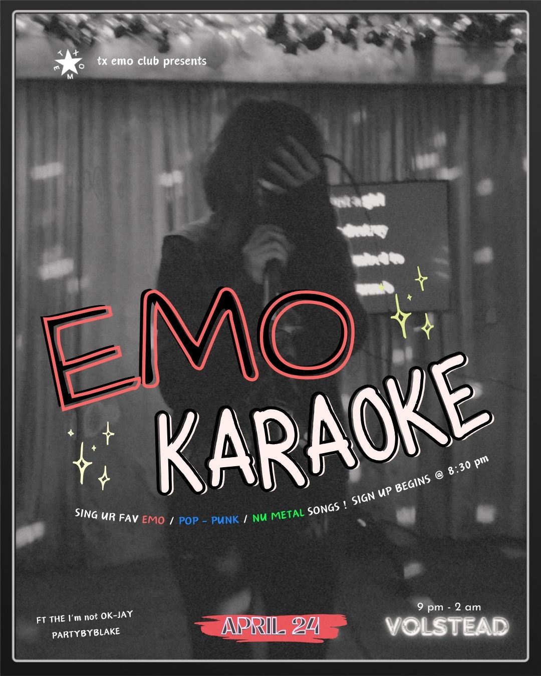 Emo Karaoke - hosted by TX Emo Club @ Volstead Lounge