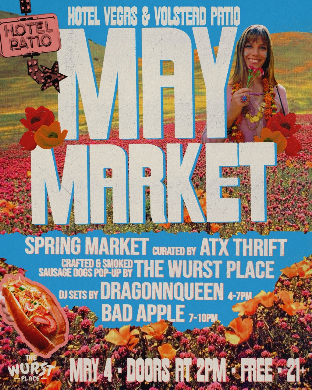 May Market curated by ATX Thrift with The Wurst Place Food Pop-Up, Dragonnqueen & Bad Apple @ Hotel Vegas & Volstead Lounge