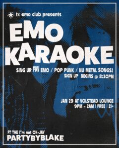 Emo Karaoke - hosted by TX Emo Club @ Volstead Lounge