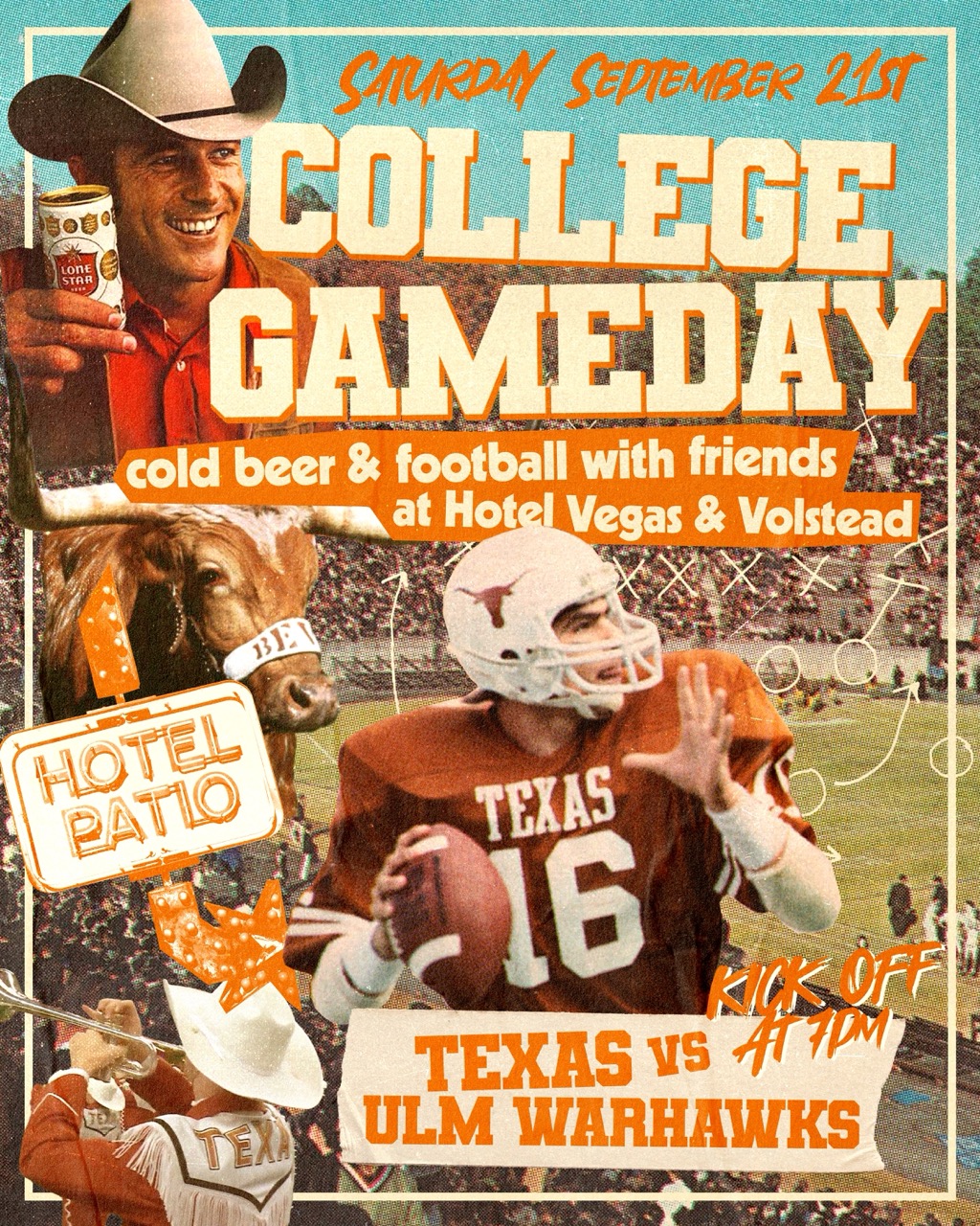 College GameDay: TEXAS vs ULM Warhawks @ Hotel Vegas & Volstead Lounge