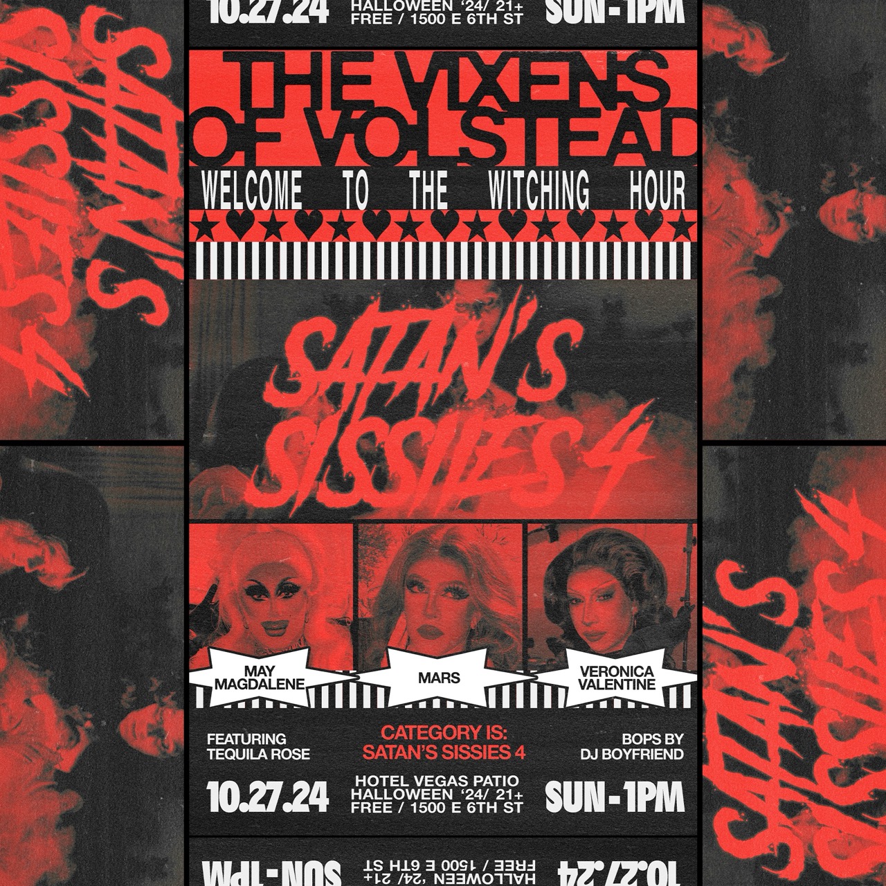 Vixens of Volstead Halloween Drag Brunch: Satan's Sissies 4 @ Hotel Vegas & Volstead Lounge